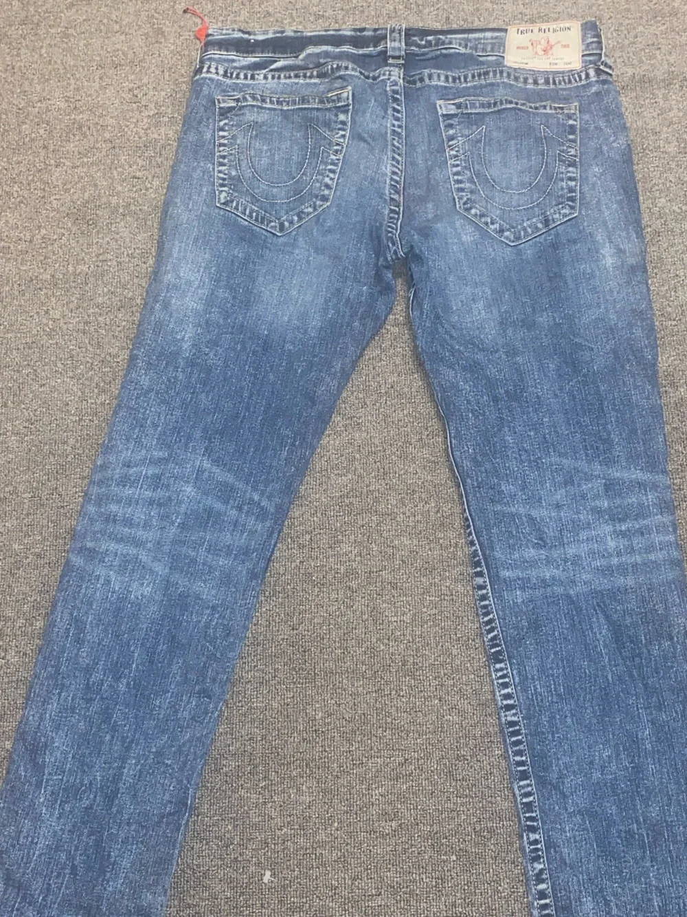 True Religion Men's Light Blue Washed Skinny Jeans size 38x32